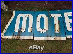 11.5 FT ORIGINAL PORCELAIN NEON MOTEL 3 PIECE SIGN Gas & Oil FREIGHT SHIPPING