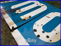 11.5 FT ORIGINAL PORCELAIN NEON MOTEL 3 PIECE SIGN Gas & Oil FREIGHT SHIPPING