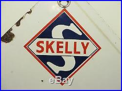 12x12 original Skelly Oil Co. Porcelain sign Rare Danger high pressure gas line