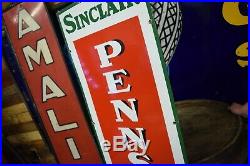 1930's Sinclair Pennsylvania Gasoline Porcelain Sign EX condition Oil Station