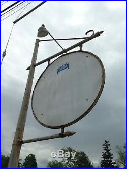 1931 Pure Gas Oil 6 Ft, Porcelain 2 SIDED SIGN With LIGHTS & ORGINAL 18Ft. Pole