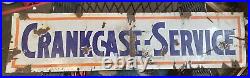 1940's Large 40 Porcelain CRANKCASE SERVICE Sign From Gas Service Station