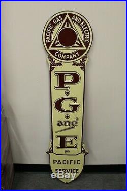 1940s Pacific Gas & Electric Service P. G. And E Diecut Porcelain Advertising Sign