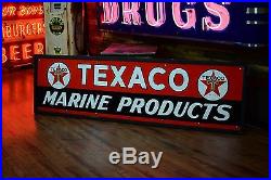 1949 Texaco Marine Fuel Porcelain Gas Oil Sign AMAZING Investment Condition 9.6
