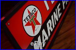 1949 Texaco Marine Fuel Porcelain Gas Oil Sign AMAZING Investment Condition 9.6
