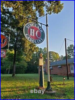 1956 Sinclair Sign and Pole! 6ft Sign In Ring! Porcelain sign