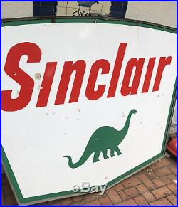 1961 Sinclair Double Sided Porcelain Gas And Oil Sign! 5x7 Feet! Nice Condition