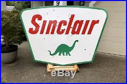 1961 Sinclair Gasoline Porcelain Double Sided Sign Jumbo