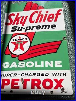 1961 Texaco Sky Chief Supreme With Petrox / Porcelain Metal Gas Pump Plate