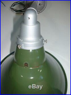 1 1950s 10 Green Porcelain Sign Light Benjamin Industrial Gas Station Angle VTG