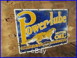 20x28 authentic org. 1930 Power Lube Tiger Penn. Gas & Oil Co. Porcelain Sign