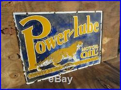 20x28 authentic org. 1930 Power Lube Tiger Penn. Gas & Oil Co. Porcelain Sign