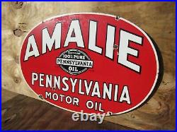 20x30 authentic org. 1920 Amalie Pennsylvania Gas and Oil Co. Porcelain Sign
