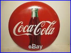 24 Original 1950 Coca Cola Coke Porcelain Sign Heavy Thick Authentic and Clean