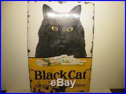 24x36 Rare 1915 antique Black Cat Cigarettes Londan Porcelain Gas Oil Adv. Sign