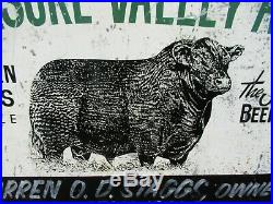 24x36 authentic 1940 Treasure Valley Angus Beef Cattle Farm nice Painted Sign