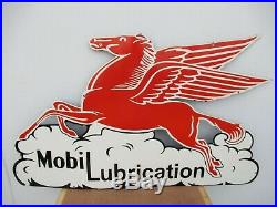 25x45 used Gorgeous Mobil Lubrication Porcelain Pegasus Gas & Oil Adv. Sign #3