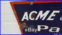 2 Sided Metal Sign Porcelain Original Service Station Acme Paints