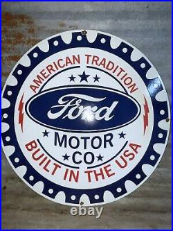 30 Vintage Ford Porcelain Sign American Car Truck Auto Gas Oil Service Dealer