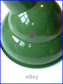 3- 1950's 8 Green Porcelain Sign Light Abolite Industrial Angle Gas Station VTG