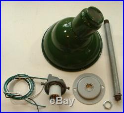 3- 1950's 8 Green Porcelain Sign Light Abolite Industrial Angle Gas Station VTG