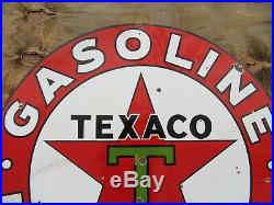 42.5 Round authentic org. DSP 1930 Texaco Gasoline & Motor Oil Porcelain Sign