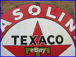 42.5 Round authentic org. SSP 1930 Texaco Gasoline & Motor Oil Porcelain Sign