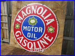 42 authentic DSP org. 1930 Magnolia VERIBRITE SIGN Gas & Oil Co Porcelain Sign