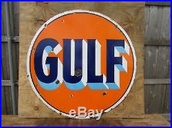 42 authentic DSP org. 1940 Gulf Gas & Oil Co. Porcelain Sign