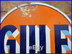 42 authentic DSP org. 1940 Gulf Gas & Oil Co. Porcelain Sign
