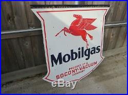 48x48 Org. 1932 Mobilgas Pegasus Socony DSP Authentic Gas & Oil Porcelain Sign
