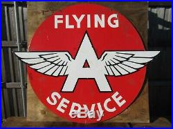 48x58 authentic DSP org. 1930 Flying A Service Gas & Oil Co. Porcelain Sign