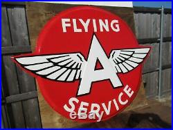 48x62 authentic org. 1940 3D Flying A Service Gas & Oil Co. Porcelain Sign