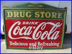 4x5 feet extremely desirable 1932 antq. Drug Store Porcelain Coke Sign Coca Cola