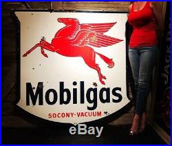 58x56 1955 Mobil Pegasus Oil Gas Porcelain Sign