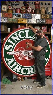 6 Foot Sinclair Aircraft Sign Painting Barnboard HC No Porcelain Opaline Gas Oil