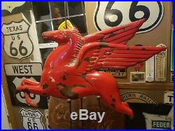 Antique 48 Porcelain Bubble Mobil Pegasus Horse Original 3D Peggy Gas Oil Sign