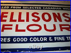Antique Canadian Wheat Ellisons Cooking Flour Store Kitchen Porcelain Art Sign