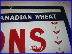Antique Canadian Wheat Ellisons Cooking Flour Store Kitchen Porcelain Art Sign