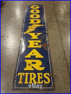 Antique Porcelain Goodyear Tires Sign Vertical