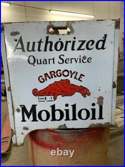 Antique Porcelain Mobil Oil Gargoyle Advertising oil bottel holder