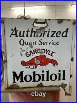 Antique Porcelain Mobil Oil Gargoyle Advertising oil bottel holder