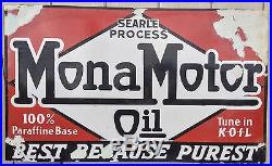 Antique Porcelain Mona Motor Oil Sign