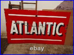 Atlantic Porcelain Double Sided Gas Oil Sign 72