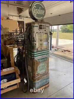 Bowser Gas Pump With Globe, Gas And Oil, Chevrolet and Ford porcelain signs