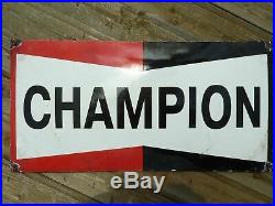 CHAMPION porcelain sign advertising vintage tuning 24 oil old gas USA racing