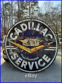 Cadillac Porcelain 60 Dealership Sign -Scarce