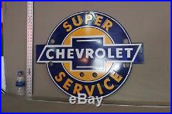 Chevrolet Chevy Super Service Dealership Porcelain Metal Neon Sign Skin Walker