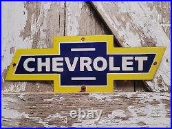 Chevrolet Vintage Porcelain Sign Truck Gas Bowtie Oil 20 Used Car Dealer Sales