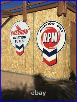 Chevron Porcelain Signs Aviation RPM Oil And Aviation Fuels Free Shipping